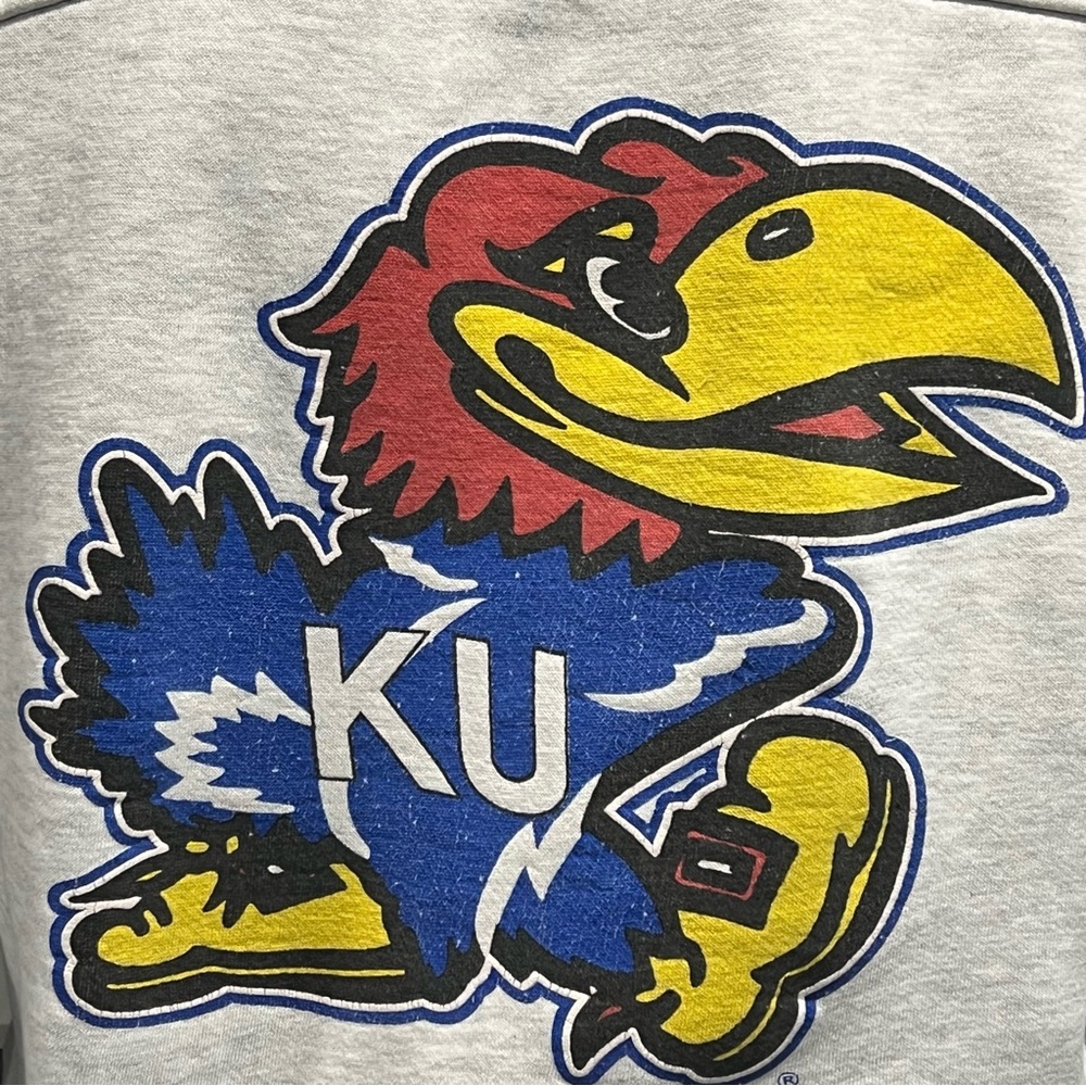 Vtg 90’s Galt Sand Kansas Jayhawks KU Crewneck Sweatshirt Large NCAA Rock Chalk - Picture 6 of 13